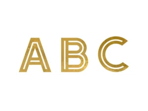 Abecedario adhesivo dorado 4cms