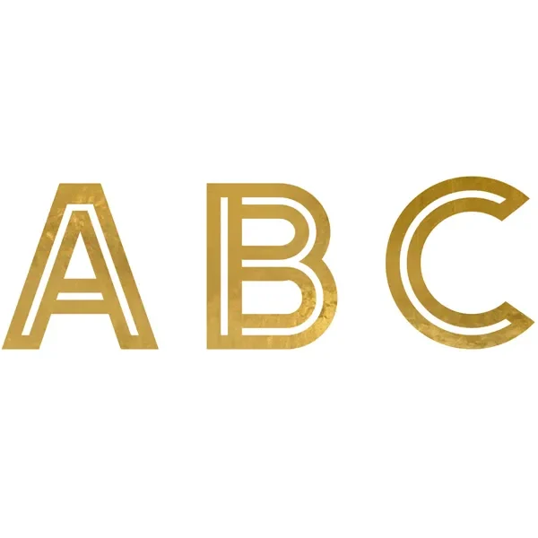 Abecedario adhesivo dorado