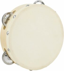 Pandereta de madera y piel 12cms